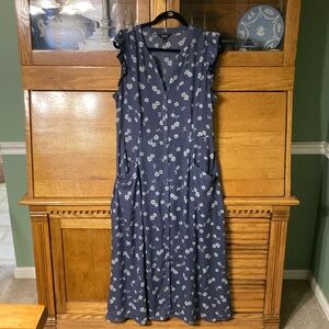 Simply Vera Vera Wang Ruffle Sleeve Boho Cottagecore Midi Dress